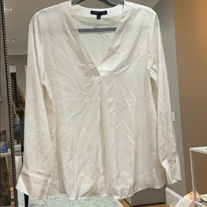 White/Cream Silk Blouse Banana Republic M